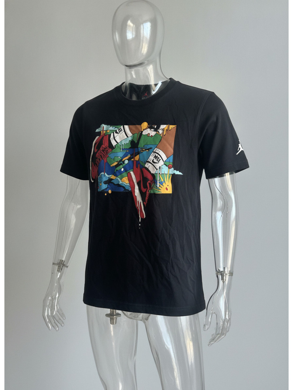 Jordan Boys' Black Graphic T-Shirt Size M (10-12 YRS)